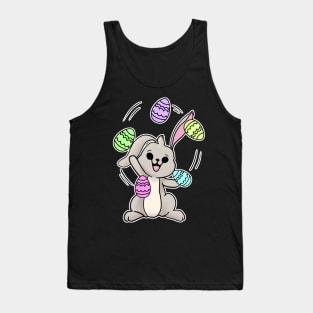 Rabbit juggling eggs happy easter 2021 egg hunt Tank Top